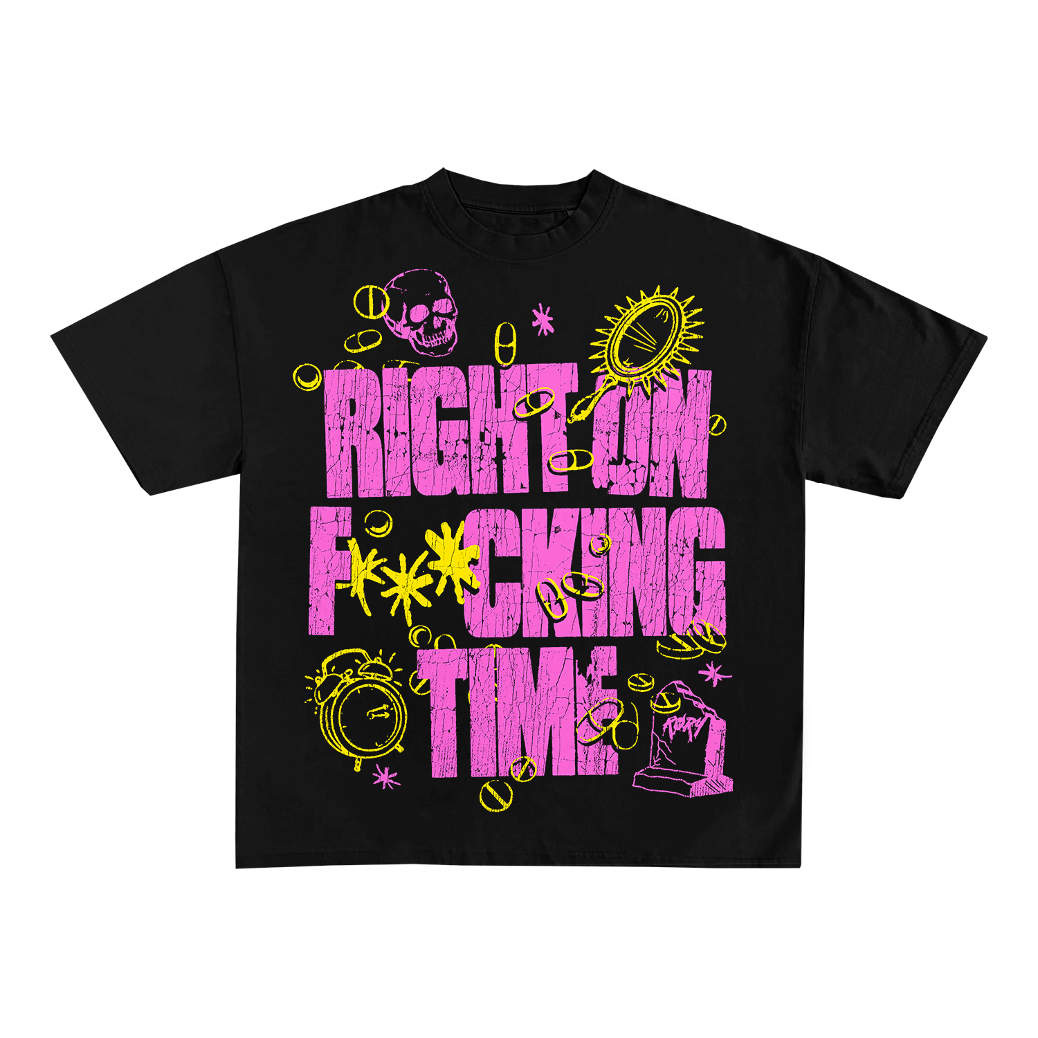 RIGHT ON TIME T-SHIRT (BLACK)